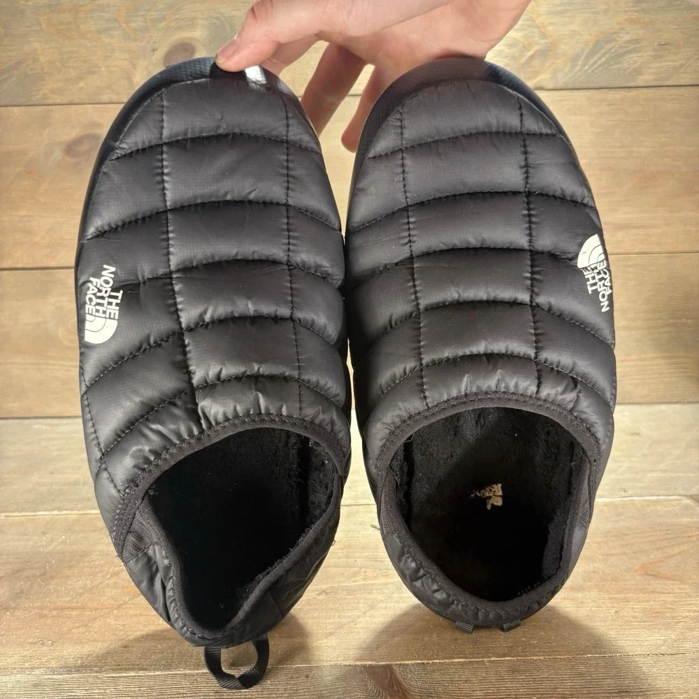 The North Face ThermoBall Mens size 10 shoes Black insulated mule slippers